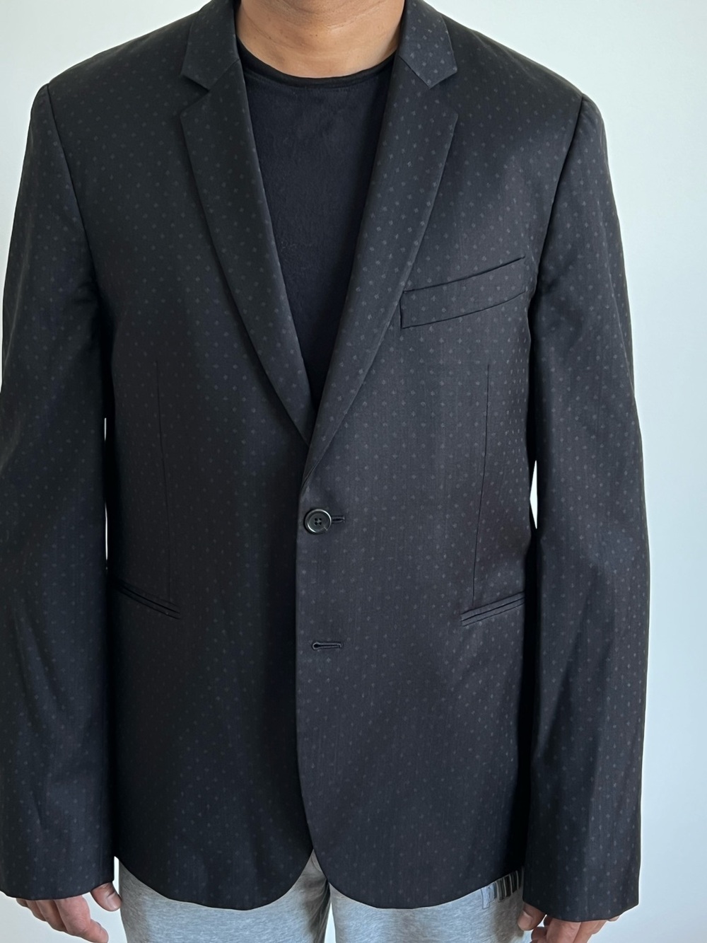 Paul Smith PS Men's / Grey Black Patterned Two-Button Blazer